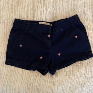 💙 J. Crew Navy and Pink Turtle Critter Shorts Size 6, City Fit